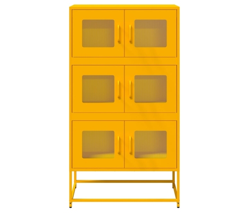 Aparador de acero amarillo mostaza 68x39x123 cm