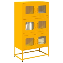 Aparador de acero amarillo mostaza 68x39x123 cm