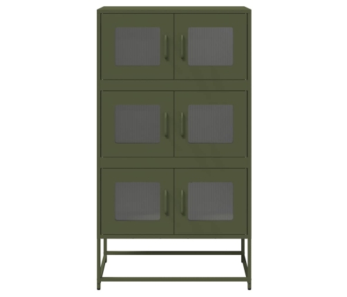 Aparador de acero verde oliva 68x39x123 cm