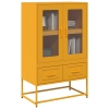 Aparador de acero amarillo mostaza 68x39x111,5 cm