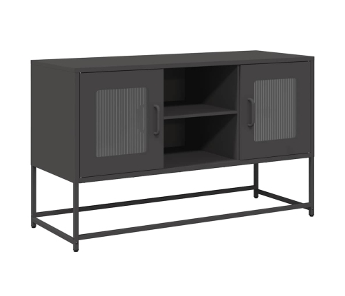 Mueble para TV de acero negro 100,5x39x60,5 cm