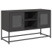 Mueble para TV de acero negro 100,5x39x60,5 cm