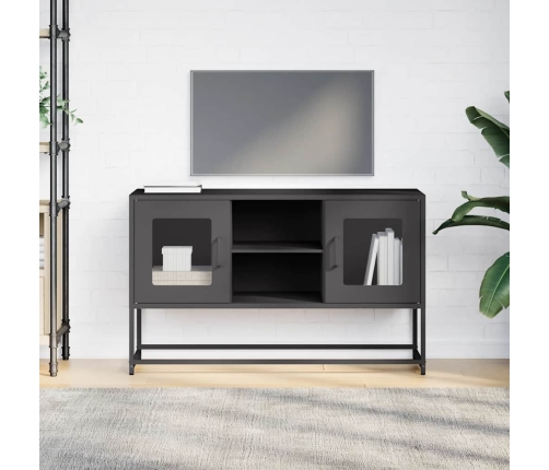 Mueble para TV de acero negro 100,5x39x60,5 cm