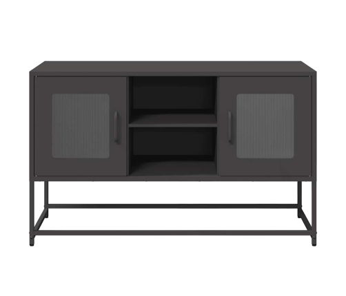 Mueble para TV de acero negro 100,5x39x60,5 cm