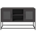 Mueble para TV de acero negro 100,5x39x60,5 cm