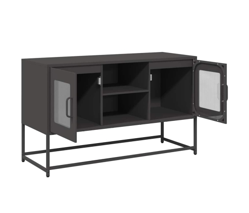 Mueble para TV de acero negro 100,5x39x60,5 cm