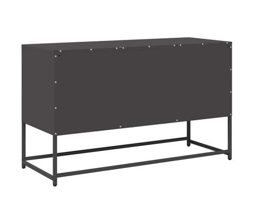 Mueble para TV de acero negro 100,5x39x60,5 cm