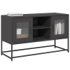 Mueble para TV de acero negro 100,5x39x60,5 cm