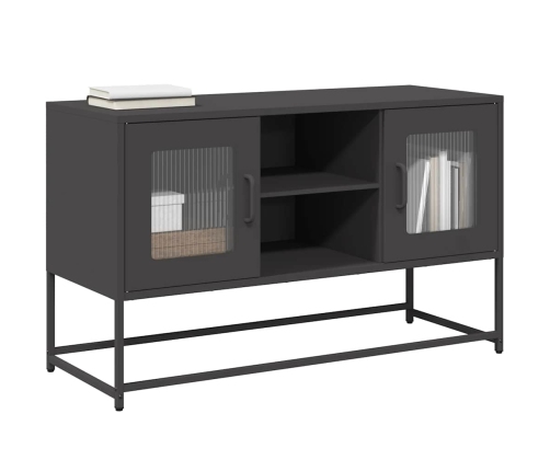 Mueble para TV de acero negro 100,5x39x60,5 cm