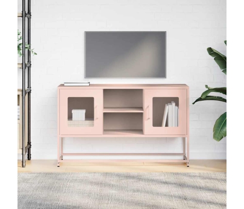 Mueble para TV de acero rosa 100,5x39x60,5 cm