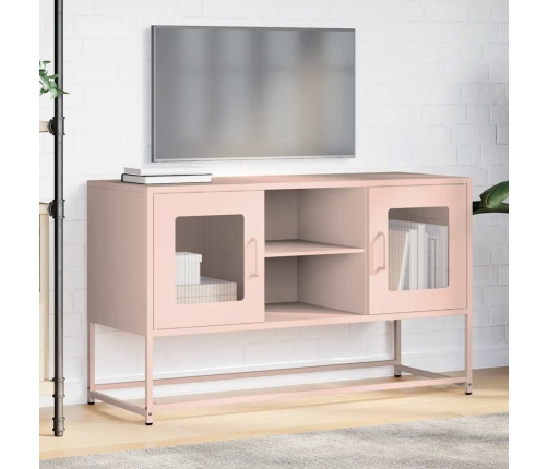 Mueble para TV de acero rosa 100,5x39x60,5 cm