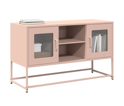 Mueble para TV de acero rosa 100,5x39x60,5 cm