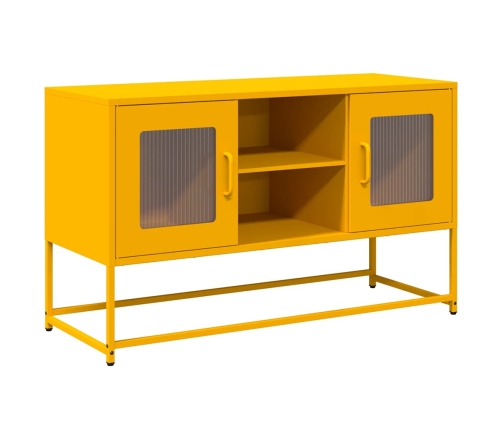 Mueble para TV de acero amarillo mostaza 100,5x39x60,5 cm