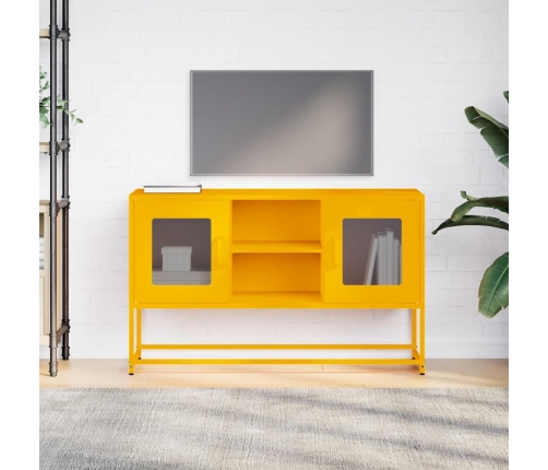 Mueble para TV de acero amarillo mostaza 100,5x39x60,5 cm