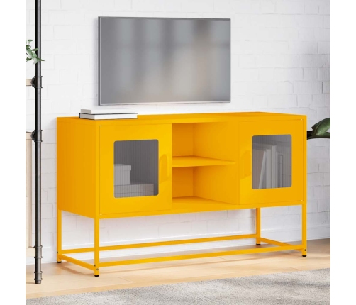 Mueble para TV de acero amarillo mostaza 100,5x39x60,5 cm