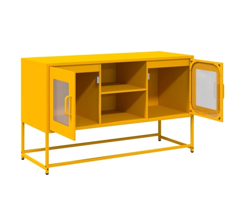 Mueble para TV de acero amarillo mostaza 100,5x39x60,5 cm