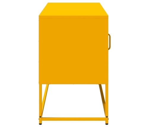 Mueble para TV de acero amarillo mostaza 100,5x39x60,5 cm