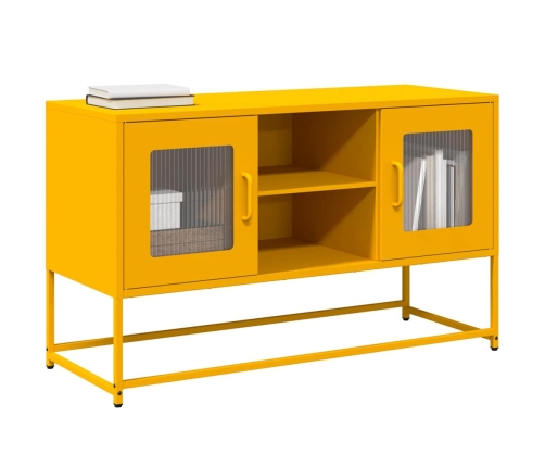 Mueble para TV de acero amarillo mostaza 100,5x39x60,5 cm