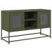 Mueble para TV de acero verde oliva 100,5x39x60,5 cm