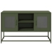 Mueble para TV de acero verde oliva 100,5x39x60,5 cm