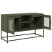 Mueble para TV de acero verde oliva 100,5x39x60,5 cm