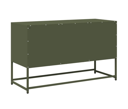 Mueble para TV de acero verde oliva 100,5x39x60,5 cm