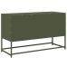 Mueble para TV de acero verde oliva 100,5x39x60,5 cm