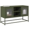 Mueble para TV de acero verde oliva 100,5x39x60,5 cm