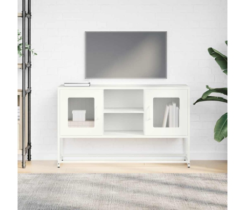 Mueble para TV de acero blanco 100,5x39x60,5 cm