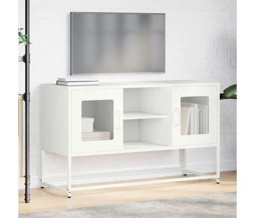 Mueble para TV de acero blanco 100,5x39x60,5 cm