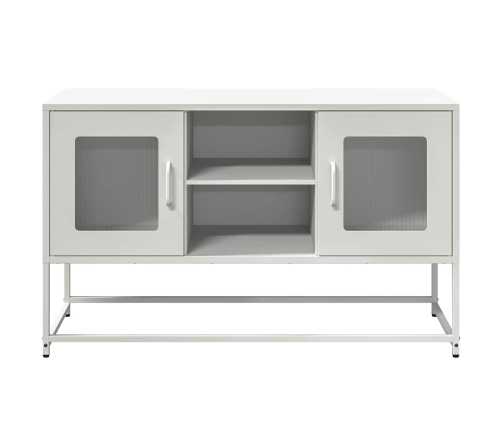 Mueble para TV de acero blanco 100,5x39x60,5 cm