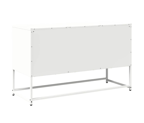 Mueble para TV de acero blanco 100,5x39x60,5 cm