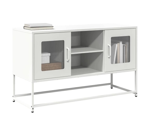 Mueble para TV de acero blanco 100,5x39x60,5 cm