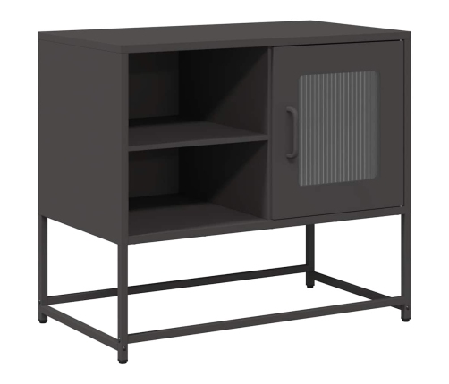 Mueble para TV de acero negro 68x39x60,5 cm