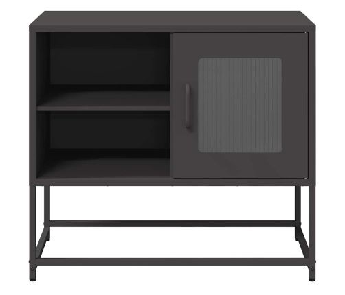 Mueble para TV de acero negro 68x39x60,5 cm