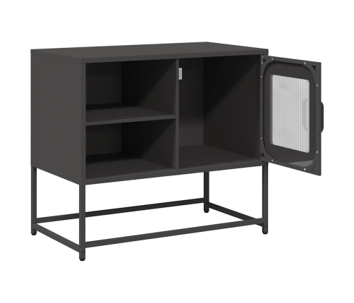 Mueble para TV de acero negro 68x39x60,5 cm