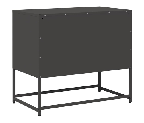 Mueble para TV de acero negro 68x39x60,5 cm