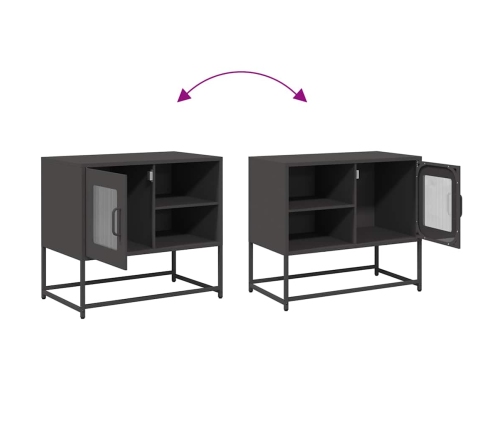 Mueble para TV de acero negro 68x39x60,5 cm