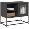 Mueble para TV de acero negro 68x39x60,5 cm