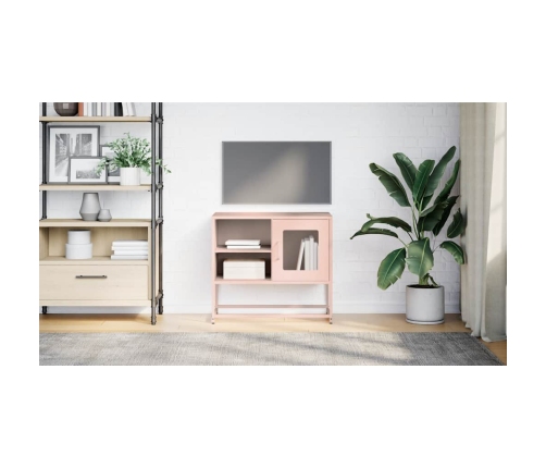 Mueble para TV de acero rosa 68x39x60,5 cm