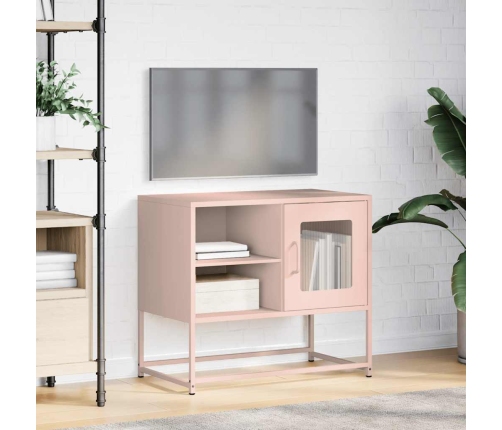 Mueble para TV de acero rosa 68x39x60,5 cm