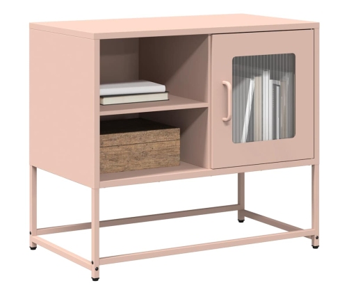 Mueble para TV de acero rosa 68x39x60,5 cm