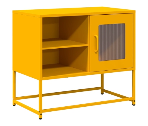 Mueble para TV de acero amarillo mostaza 68x39x60,5 cm