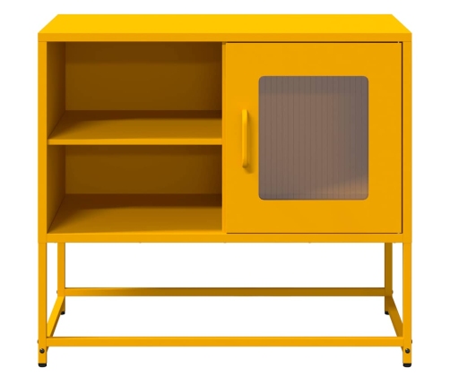 Mueble para TV de acero amarillo mostaza 68x39x60,5 cm