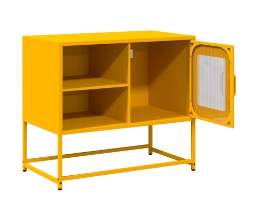 Mueble para TV de acero amarillo mostaza 68x39x60,5 cm