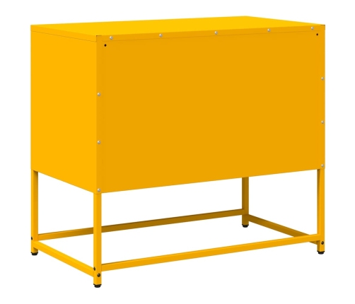 Mueble para TV de acero amarillo mostaza 68x39x60,5 cm