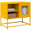 Mueble para TV de acero amarillo mostaza 68x39x60,5 cm