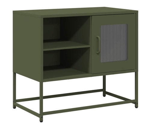 Mueble para TV de acero verde oliva 68x39x60,5 cm