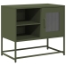 Mueble para TV de acero verde oliva 68x39x60,5 cm