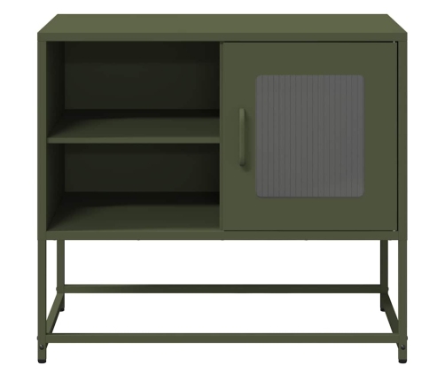 Mueble para TV de acero verde oliva 68x39x60,5 cm